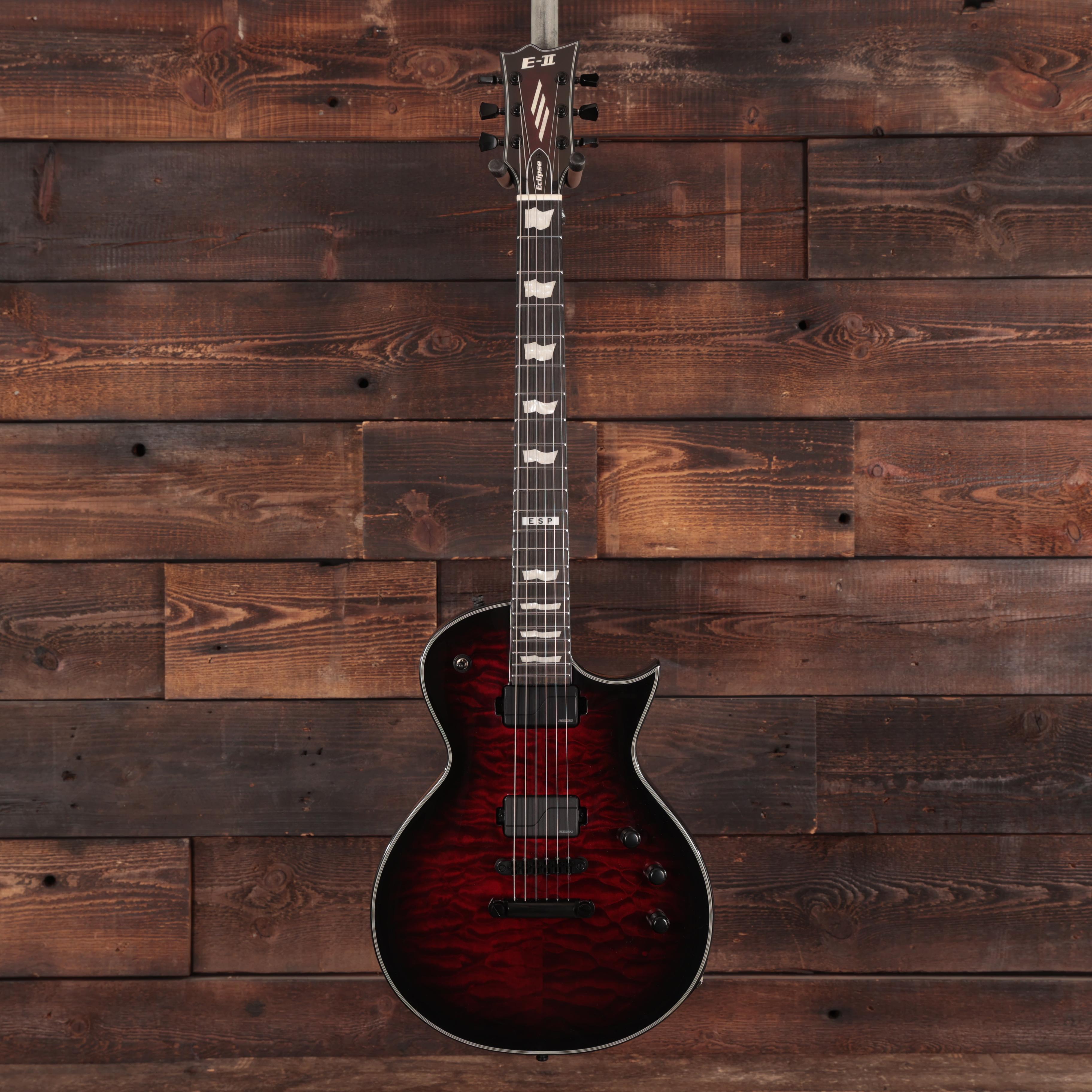 ESP E-II Eclipse Electric Guitar in See-Thru Black Cherry Sunburst